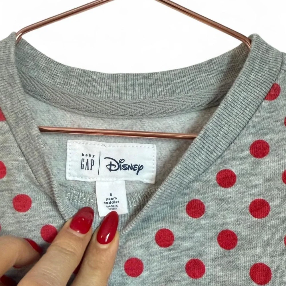 Girls Gap Size 5 Grey and red‎ polka dot tulle dress with Minnie Mouse Bow